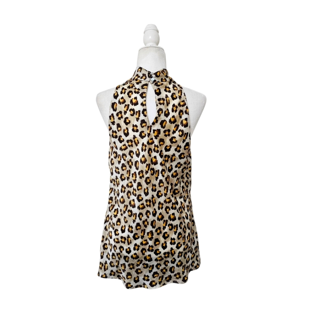 Adiva Leopard Print Sleeveless Silky Top Womens XL - Picture 3 of 11
